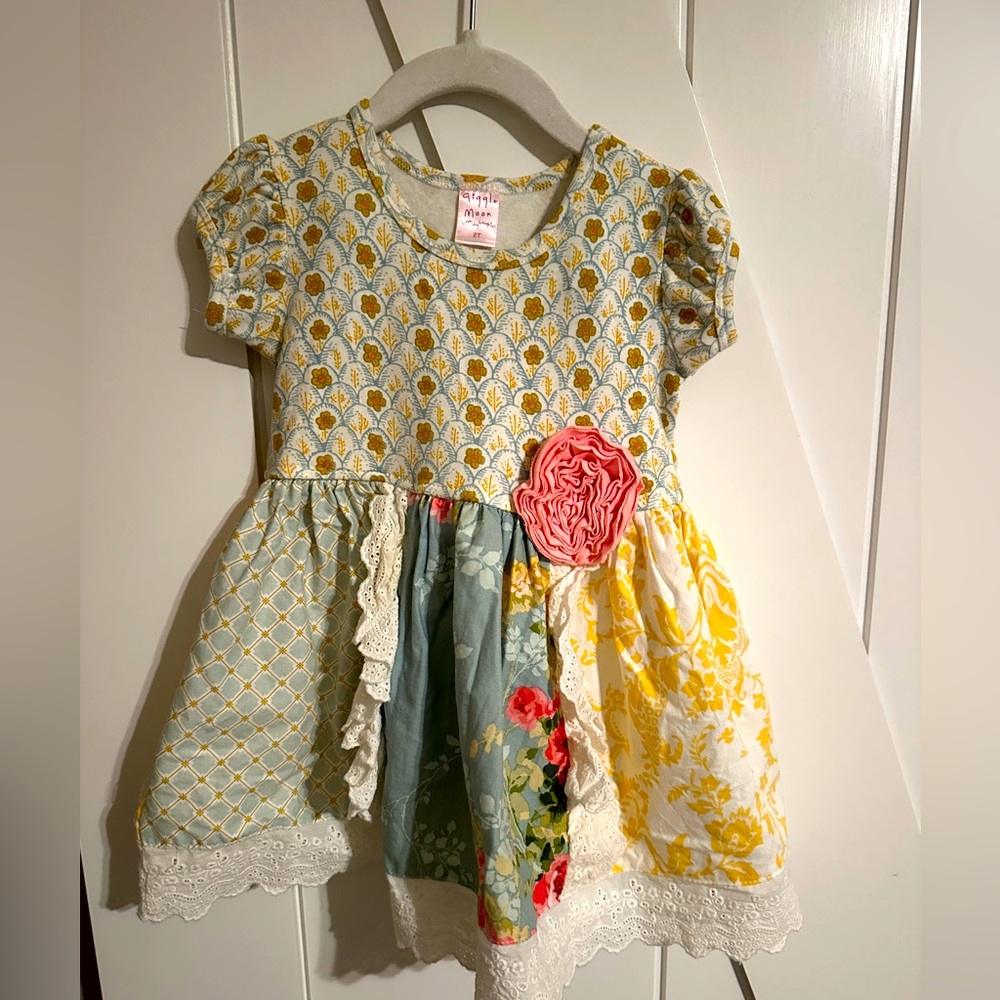 Girls 2T Giggle Moon Ruffle Dress